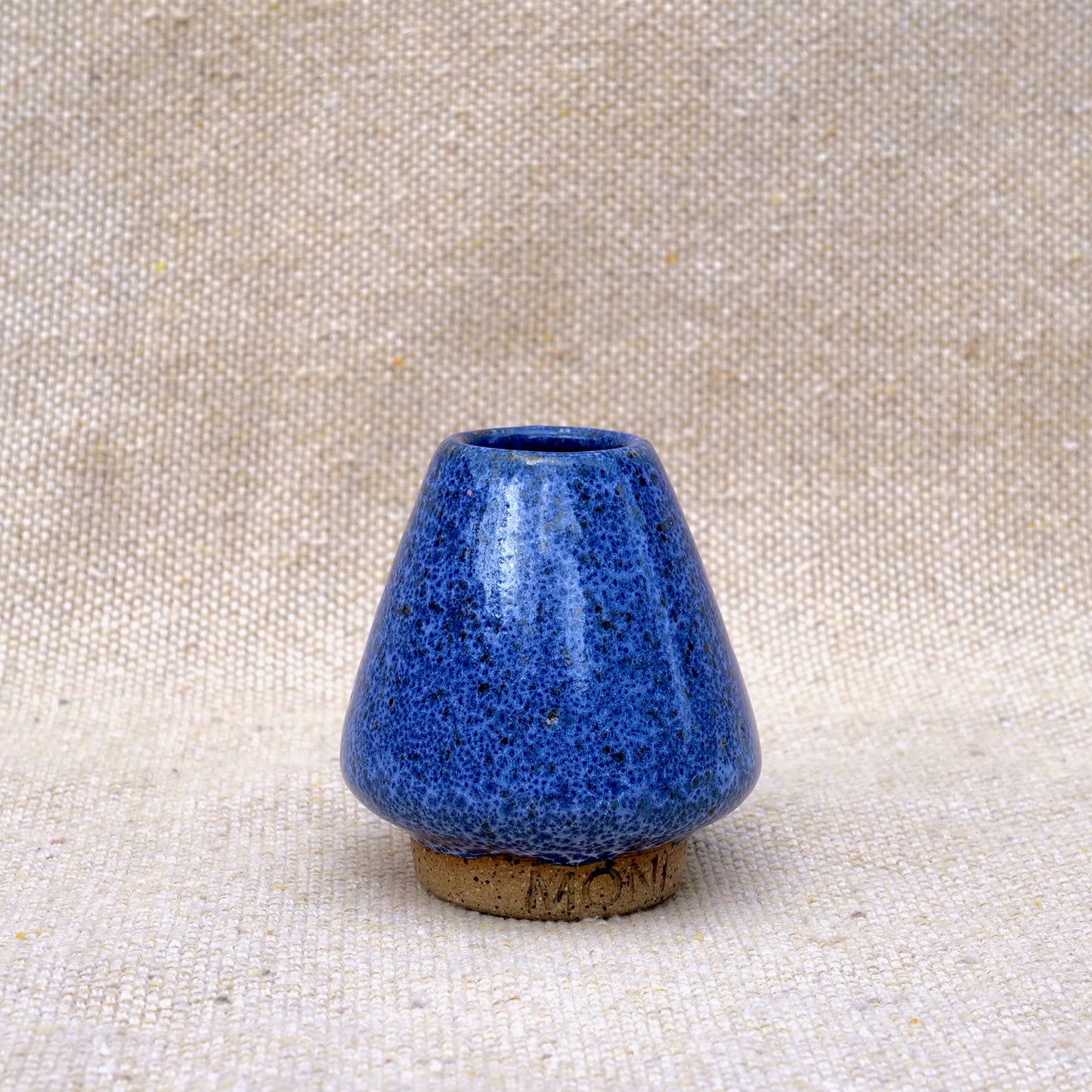 handmade ceramic matcha whisk stand, matcha whisk holder, blue speckled glaze