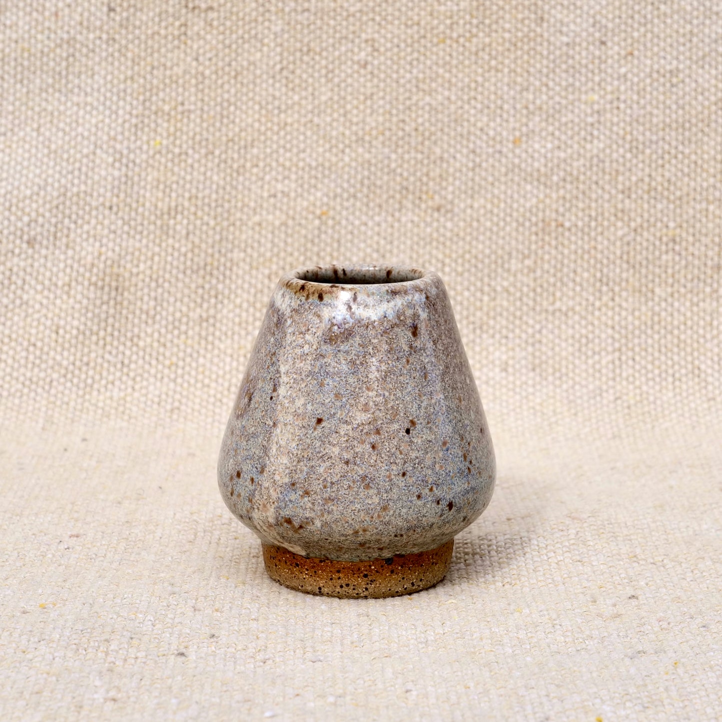 handmade ceramic matcha whisk stand, matcha whisk holder, grey beige speckled glaze