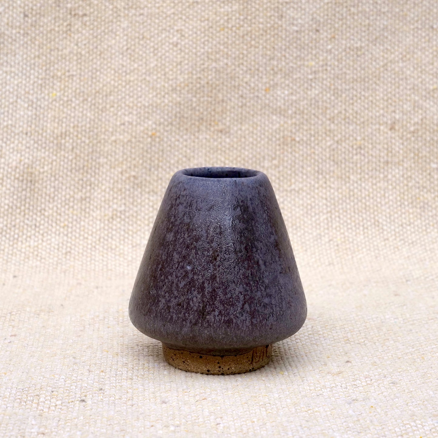 handmade ceramic matcha whisk stand, matcha whisk holder, matte grey black glaze