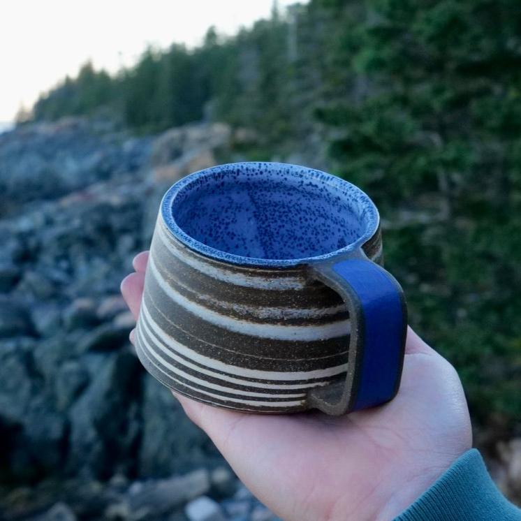 marbled mug - electric blue