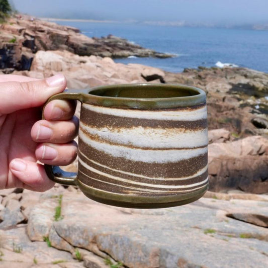 marbled mug - forest green