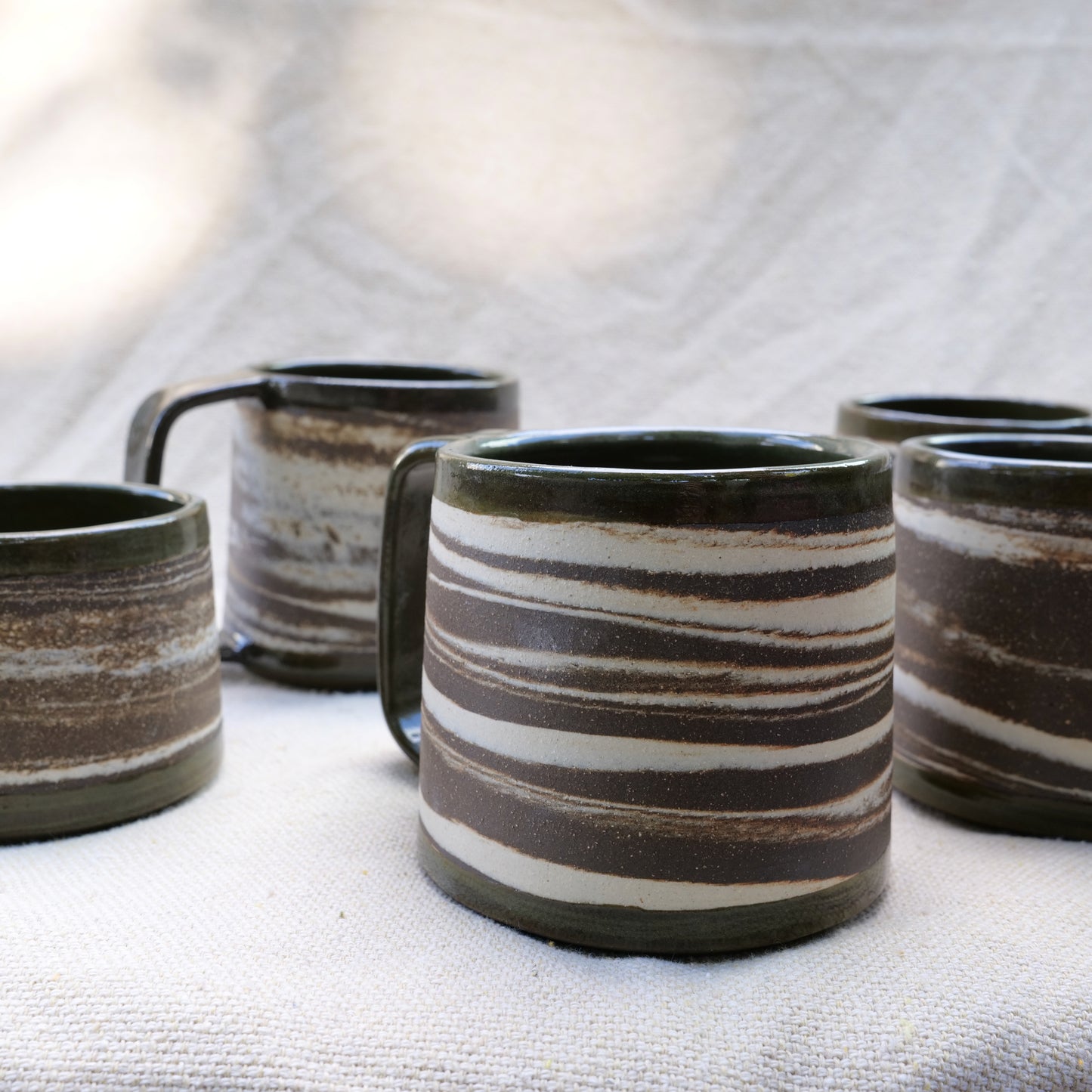 marbled mug - forest green