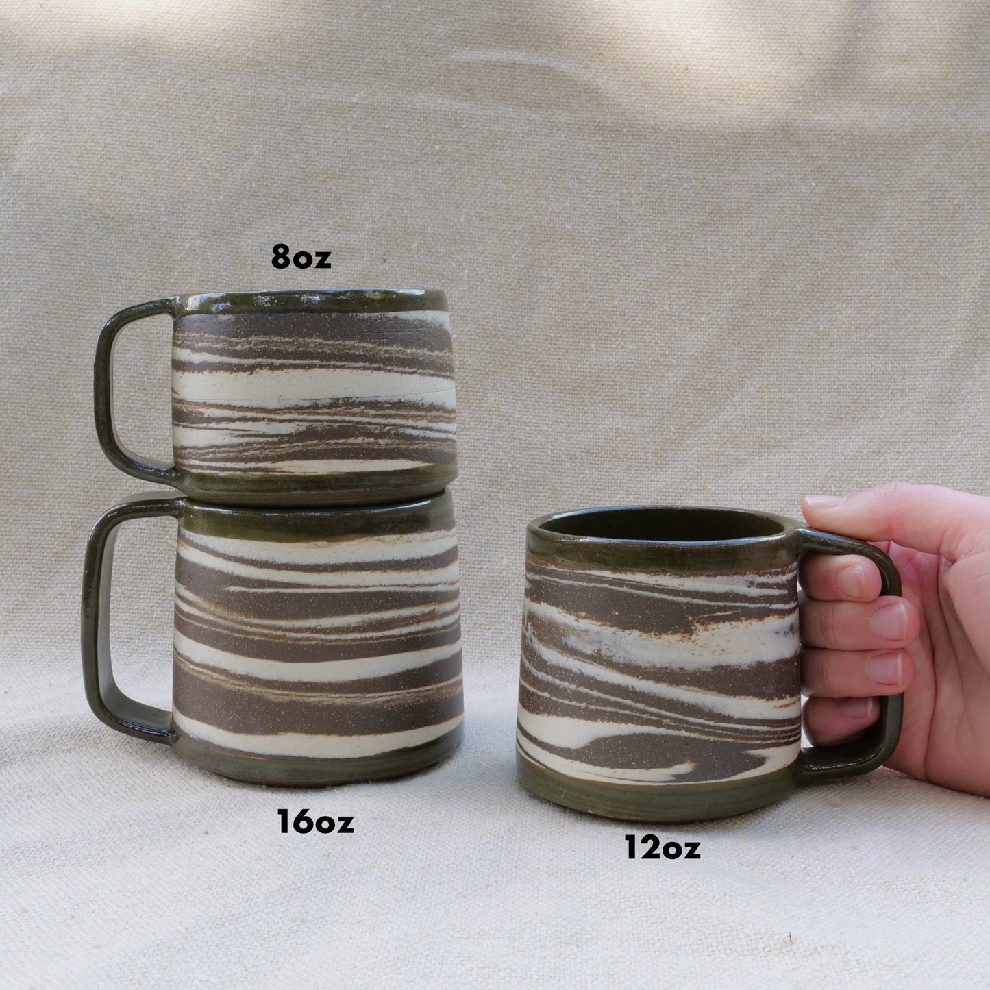 marbled mug - forest green